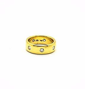 18K Gelbgold 0,70Ct Eleganter Stil Diamant Unisex Ring Band (Größe) - Bild 1 von 4