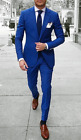 Blue Premium Fabric Men 2 Piece Slim Fit Groom Wear Beach Wedding Suit