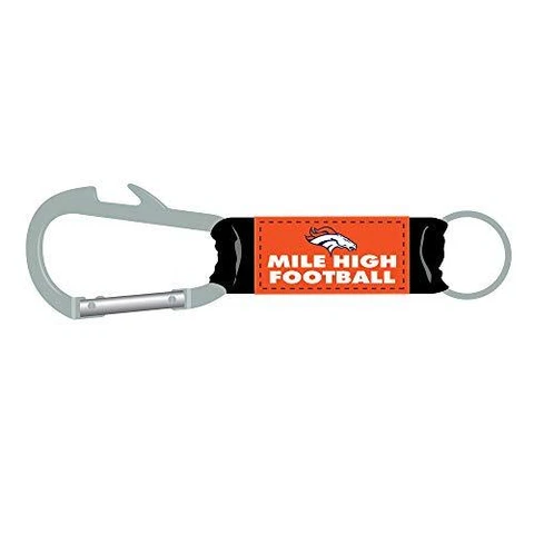 Denver Broncos NFL Mile High Football Carabiner Keychain w/ Bottle Open One Size Cover