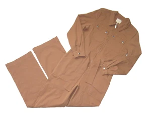 NWT Sezane Roby Jumpsuit in Camel Stretch Cotton Zip Front Coverall 42 / 10 - Picture 1 of 12