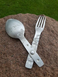 WW2 WWII GERMAN SOLDIER ORIGINAL ALUMINUM SPOON & FORK, VDNS38 (1153) - Picture 1 of 6