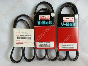 GENUINE TOYOTA TACOMA 4RUNNER T100 3.4L V6 BELTS KIT AC / STEERING / ALT - Picture 1 of 2