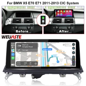 Car Linux Screen 10.25'' Wifi Wireless Carplay For BMW X5 E70 E71 2011-2013 CIC - Picture 1 of 12
