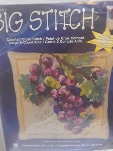 New  BIG STITCH Grapes On The Vine Pillow #023-0469 counted cross stitch kit - Picture 1 of 8