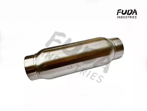 Exhaust Muffler Resonator 3.0" In/Out 12" L Universal Silencer Stainless Steel - Picture 1 of 4