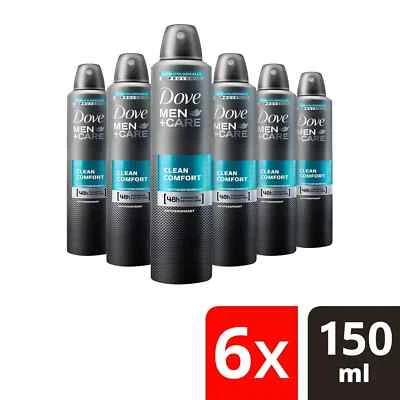 Dove Men Clean Comfort Antiperspirant Deodorant Spray  150ml  5.0ML x 6 Pack - Image 1 of 4