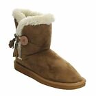 LINK ALING-15K Children Girl's Comfort Button Fringe Warm Winter Boots Tan Sz 10