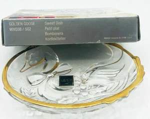 NIB Mikasa Golden Goose Holly Berries Sweet Dish. JAPAN. New - Picture 1 of 5