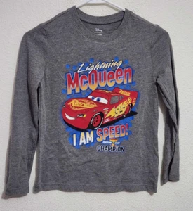 Disney Lightning McQueen Graphic Print Boys Size 7 Long-Sleeve T-Shirt - Picture 1 of 3