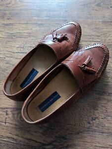 Giorgio Brutini Shoes Womens Mens UK8 8.5D Kiltie Tassel Loafers Brown Leather 