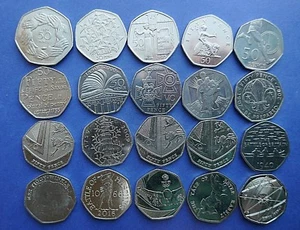 1969 bis 2023 Ausgewählte im Umlauf befindliche oder besser 50-Pence-Münzen alle Royal Mint Ausgabe - Bild 1 von 116