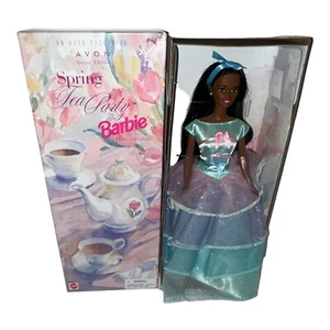 1997 Avon 3rd in Series SPRING TEA PARTY Barbie Doll African American #18657 NIB - Picture 1 of 12