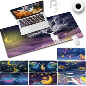 UK Large Printed Leather Mouse Mat Pad GAMING MOUSE PAD MAT FOR LAPTOP MACBOOK - Picture 1 of 34