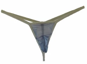 Men's Micro G String Thong Back Choice SHEER KOHL GRAY made USA 1 day ship - Picture 1 of 3