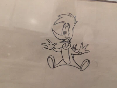 FRAMED WOODY WOODPECKER ORIGINAL ANIMATION PRODUCTION DRAWING WALTER LANTZ COA - Image 1 of 4