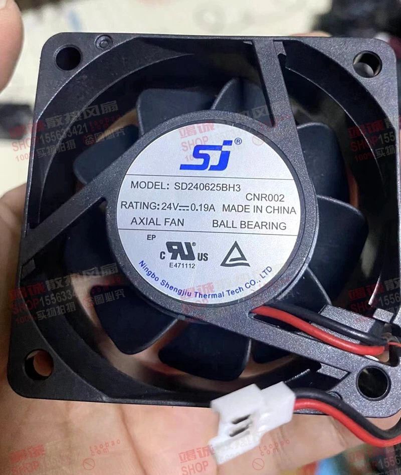 1 PCS  sj Fan  SD240625BH3  DC24V 0.19A 6025 6CM  2 wire inverter cooling fan - Image 1 of 1