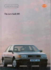 Audi 100 Saloon 1991 UK Market Hardback Sales Brochure - Picture 1 of 2