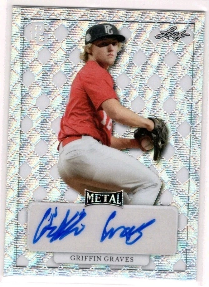 2022 Leaf Metal Perfect Game Griffin Graves Wave Prismatic Auto RC 3/9 National  - Image 1 of 1