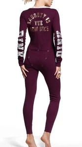 Victoria's Secret Pink Christmas Bling One Piece Pajamas - Picture 1 of 9