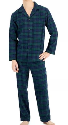 Club Room Men's Plaid Pajama Set Flannel Check Shirt Pants Sleepwear Size M - Image 1 of 2