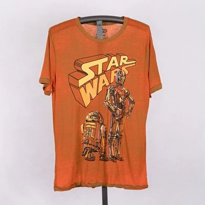 Camiseta naranja Star Wars R2D2 3CPO Burnout para hombre talla GRANDE 42/44 transparente Foto 1 de 4