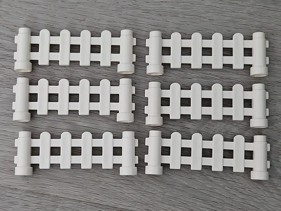 Lego DUPLO Piquete Cerca - Lote de 6 Piezas de Barandilla Blanca Granja Zoo Parte 6497 Foto 1 de 2