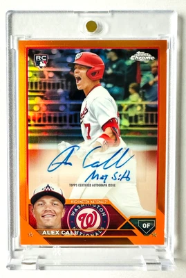 2023 Topps Chrome Alex Call AUTO RC ORANGE Refractor SP #2/25 Nationals Rookie! - Image 1 of 3