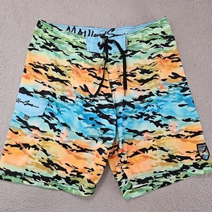Maui and Sons Swim Trunks Mens 36 Colorful Surf Bathing Suit Pool Board Shorts - Picture 1 of 10