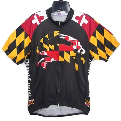 NUEVO Sportswear 83 Para hombres Grande Bandera de Maryland Cangrejo Gráfico Cremallera Completa Camiseta de Ciclismo Foto 1 de 4