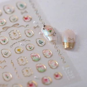 Tulip Flower 5D Nail Stickers Bowknot Nail Art Stickers New Manicure Decal - Picture 1 of 6