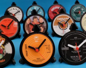 Record CLOCKS Desk Side Table CLOCKS Upcycled Hit SINGLES Vinyl Record LIST C - Picture 1 of 271
