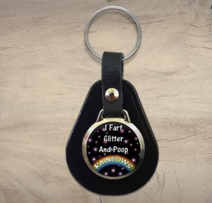 Llavero I Fart Brillo Y Caca Arco Iris Cuero Llavero Humor Regalo de Cumpleaños N499 - Imagen 1 de 1