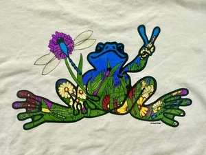 Vintage 90’s Peace Frogs T-Shirt Size Youth Large YL FAST SHIPPING - Picture 1 of 7