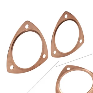 2x 3.5" Copper Header Pipe Collector Flange Gaskets For Chevy SBC BBC 302 305 - Picture 1 of 9