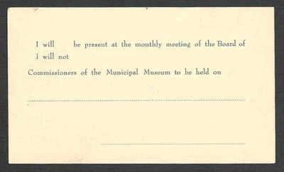 Ca 1938 PC ROCHESTER MUSEUM OF ART & SCI BOARD MEETING USED UNMAILED - Image 1 of 2