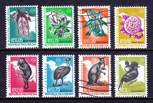 INDONESIA (WEST IRIAN) — SCOTT 40-47 — 1968 FLORA/FAUNA SET — USED/CTO — SCV $35 - Picture 1 of 2