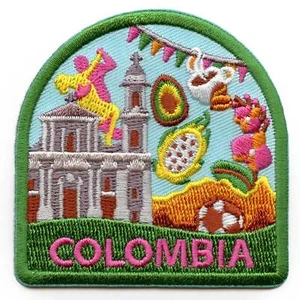 Colombia World Showcase Travel Patch Souvenir Paisa Vacation Embroidered Iron On - Bild 1 von 2