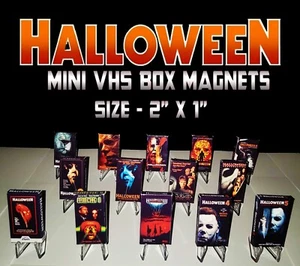 Halloween - Mini VHS BOX MAGNET - 14 - COMPLETE SET!! - Picture 1 of 11