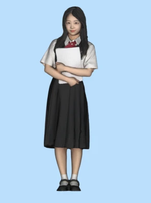 Resin 1/24 Diorama Real Series Scene Figure Toy Doll Miniature Students Girl 224 - Image 1 of 3