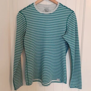 Camiseta a rayas Patagonia Capilene 3 peso medio para mujer manga larga verde azulado talla M - Imagen 1 de 9