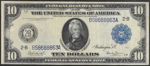 US 1914 $10 FRN New York District Burke/Glass FR 909 - Picture 1 of 2