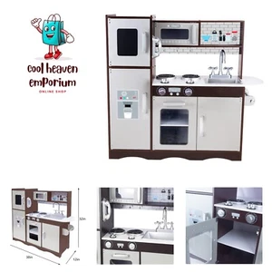 Kitchen Playset for Kids Ages 3-8, Wooden Pretend Play Kitchen, Incloud Telep... - Picture 1 of 7
