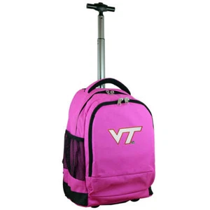 Virginia Tech Premium Wheeled Backpack in Pink - Picture 1 of 6
