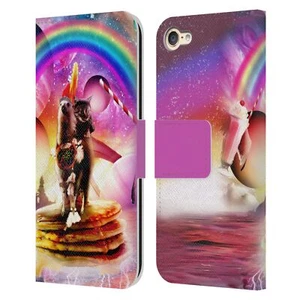 OFFICIAL RANDOM GALAXY SPACE LLAMA LEATHER BOOK CASE FOR APPLE iPOD TOUCH MP3 - Picture 1 of 21