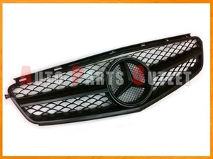 2008-2011 M-BENZ Matte Black Front 1 Fin Mesh Grille For W204 C63AMG Sedan Only - Picture 1 of 2