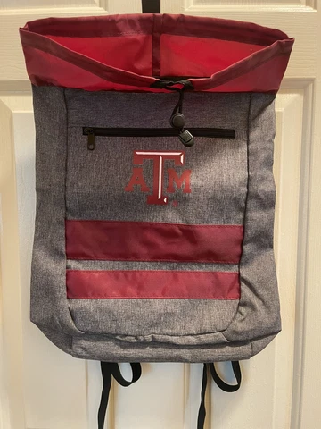 Texas A & M Aggies Drawstring Bag, backpack, gameday bag, Backpack Straps, NWOT Cover