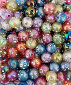 25 Qty 16mm Bling Bling Mixed Acrylic Beads, Bubblegum Beads, Chunky Beads - Picture 1 of 3