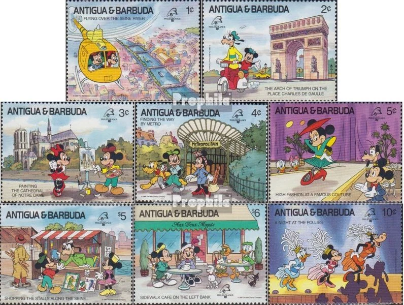 antigua and Barbuda 1242-1249 mint/MNH 1989 Walt-Disney-Figures - Изображение 1 из 1