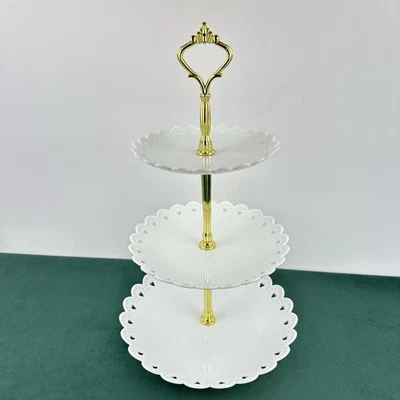 3-Tier Cupcake Stand Round Serving Display Dessert Plate Rack Wedding Party 14" - Image 1 of 4