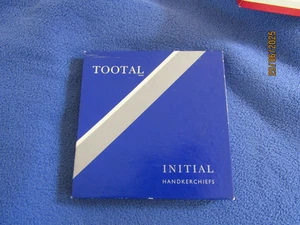 Vintage 3 Handkerchiefs Tootal brand - in original Blue box Initial P ! - Picture 1 of 2